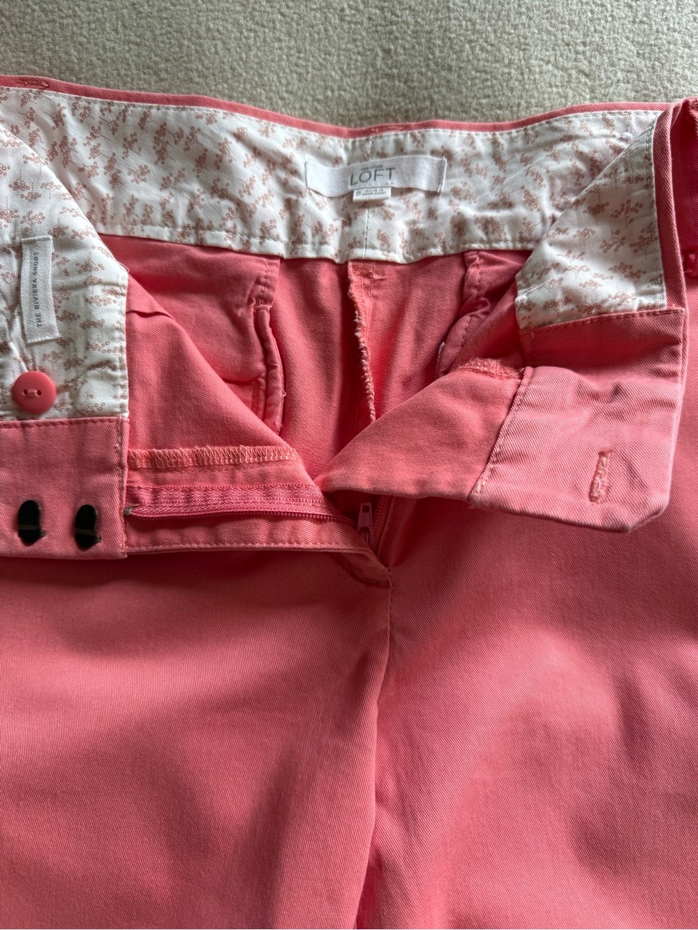 LOFT Coral Pink Chino Pants